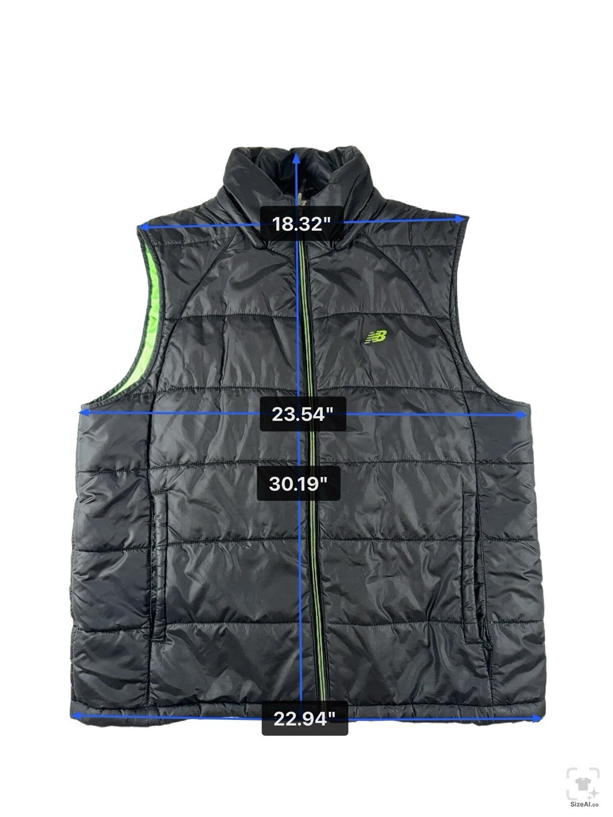 New Balance Puffer Vest Men Size L Black Pre-Owned No Hoodie