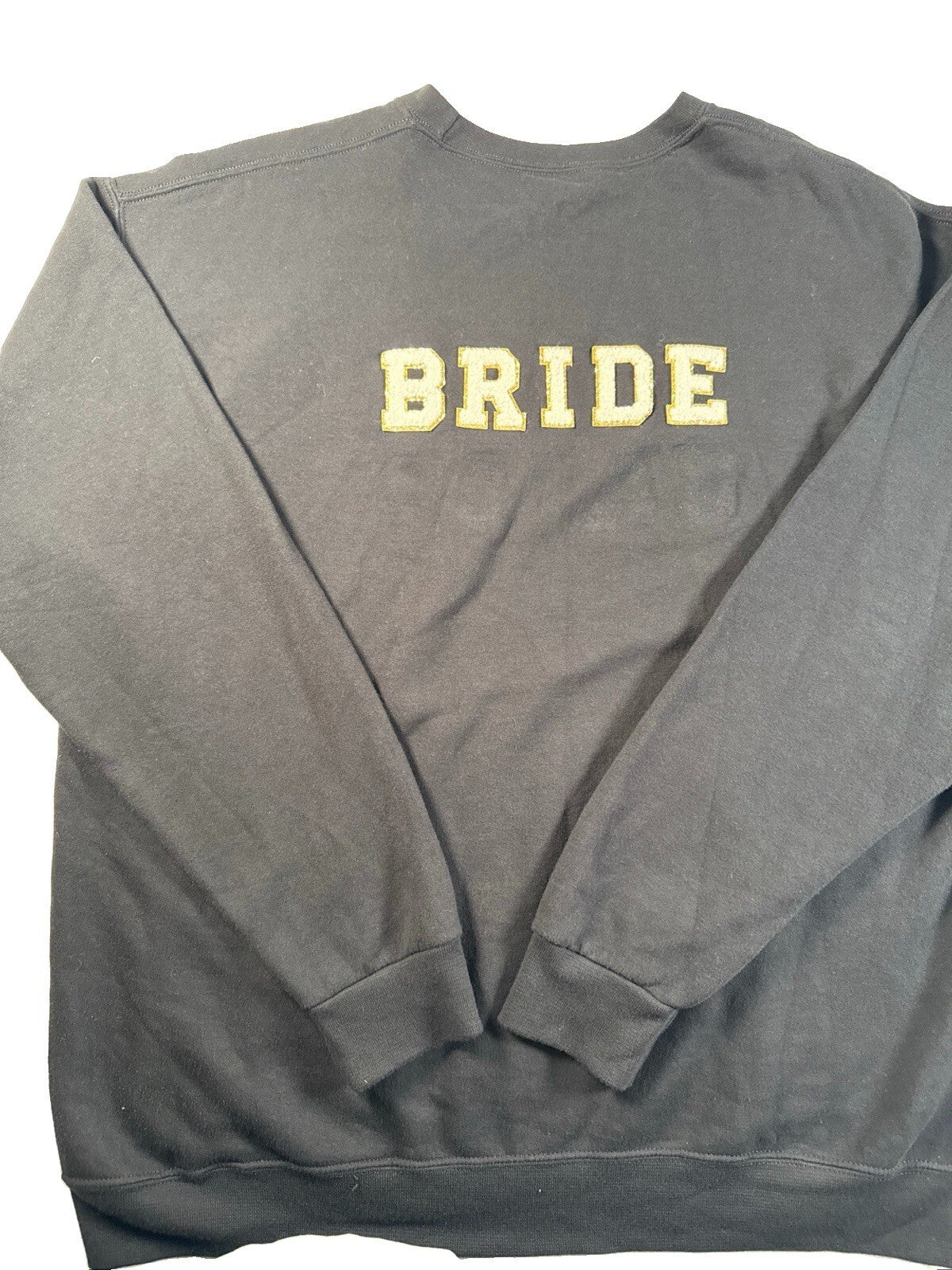 Women Sweatshirt Solid Black Crew Neck Fruit Bride On Back XL Pre Owned