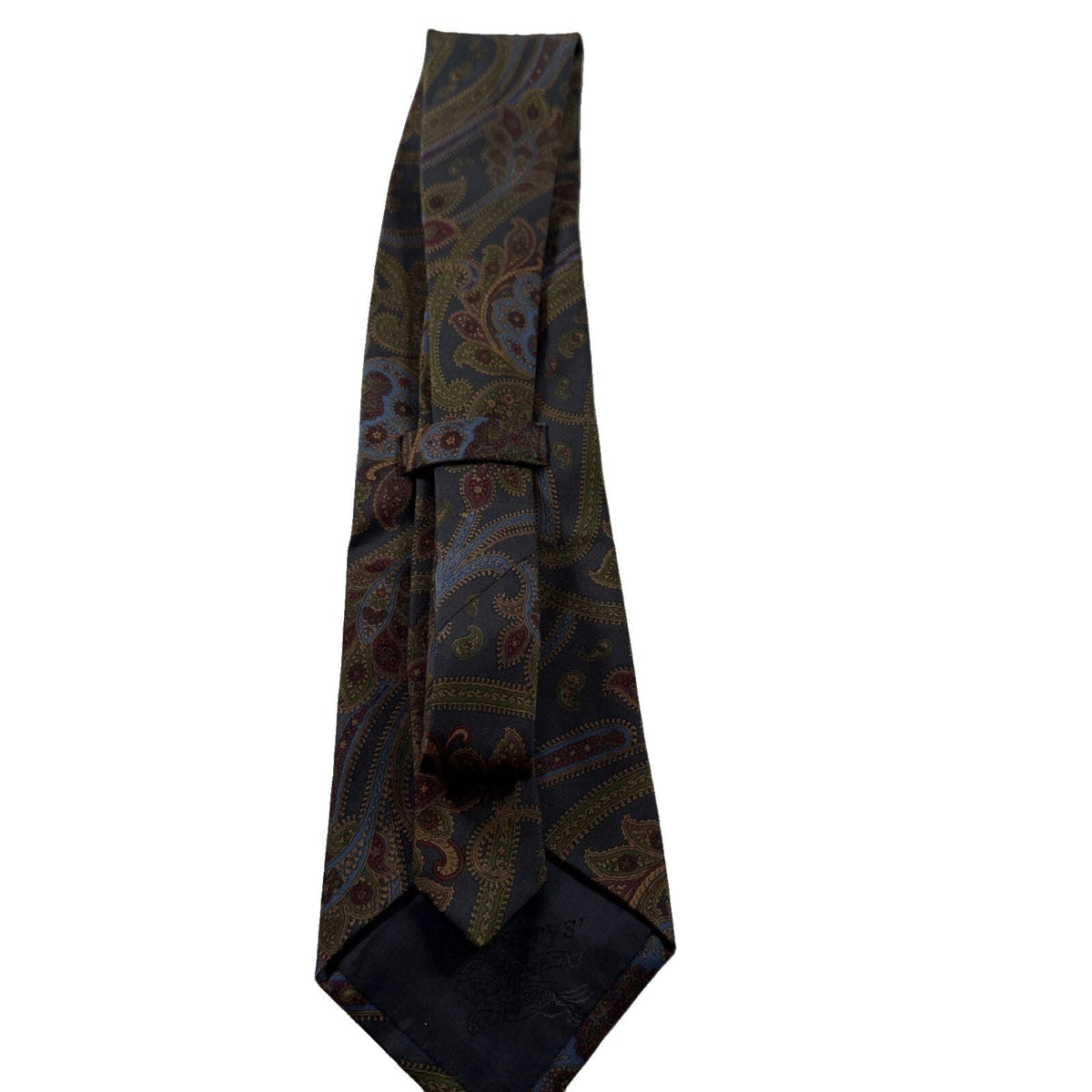 Burberry Men’s Silk Tie British Burberry Old Money Tie Green /Gold Pre Owned