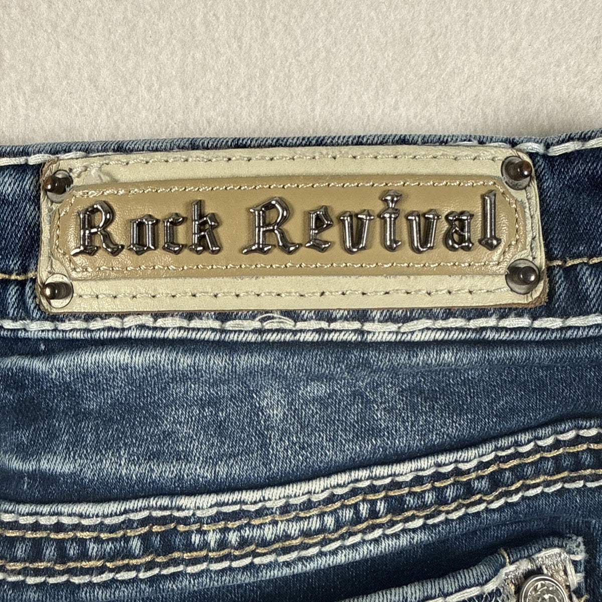 Rock Revival Mens Blue Jeans Size 31 Boot Cut Mid Rise Pre Own