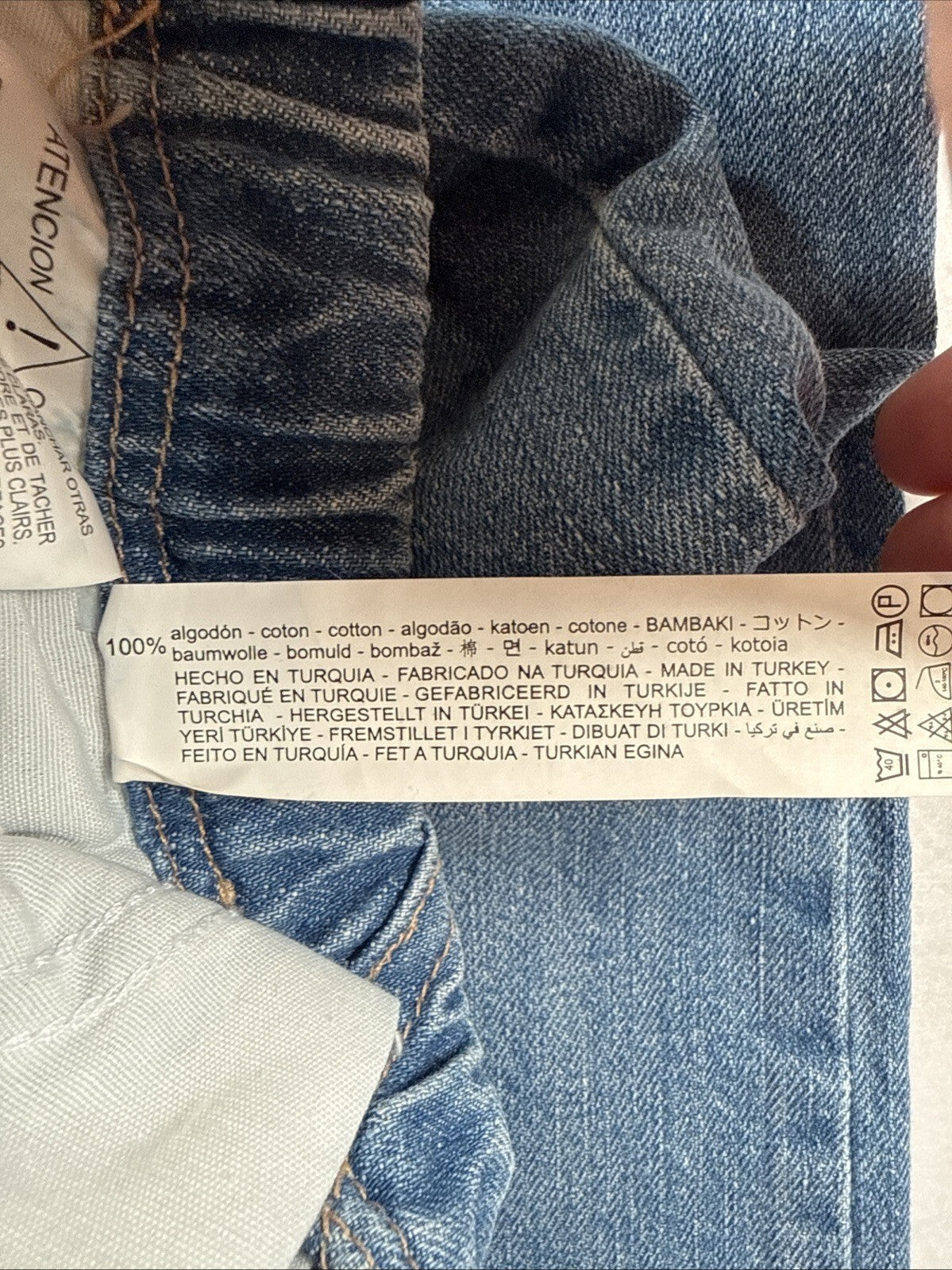 Zara Womens Wide Leg Denim Pullon Jean Pants HIppie Boho Size US 12 Pre Owned