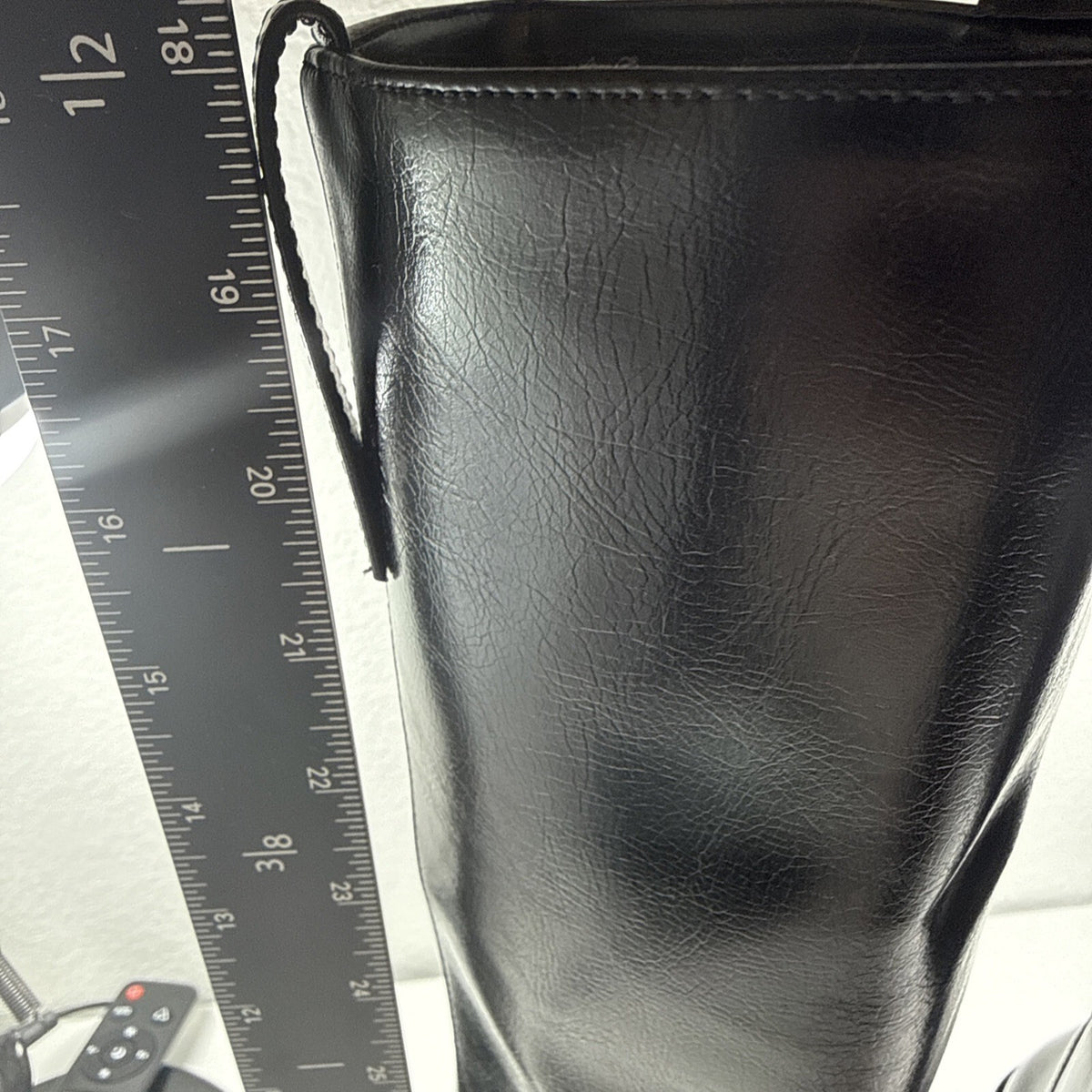 Zara Knee High Black Leather Cowboy Boots Classic Size 10 Pre Owned