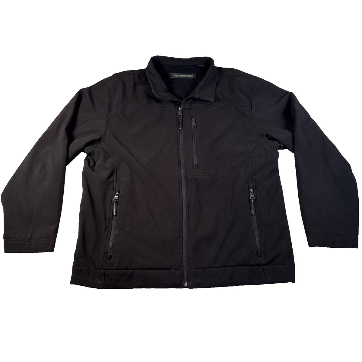 Weatherproof Mens All Season Softshell Jacket Black Full Zip Size-XL Pre Owned