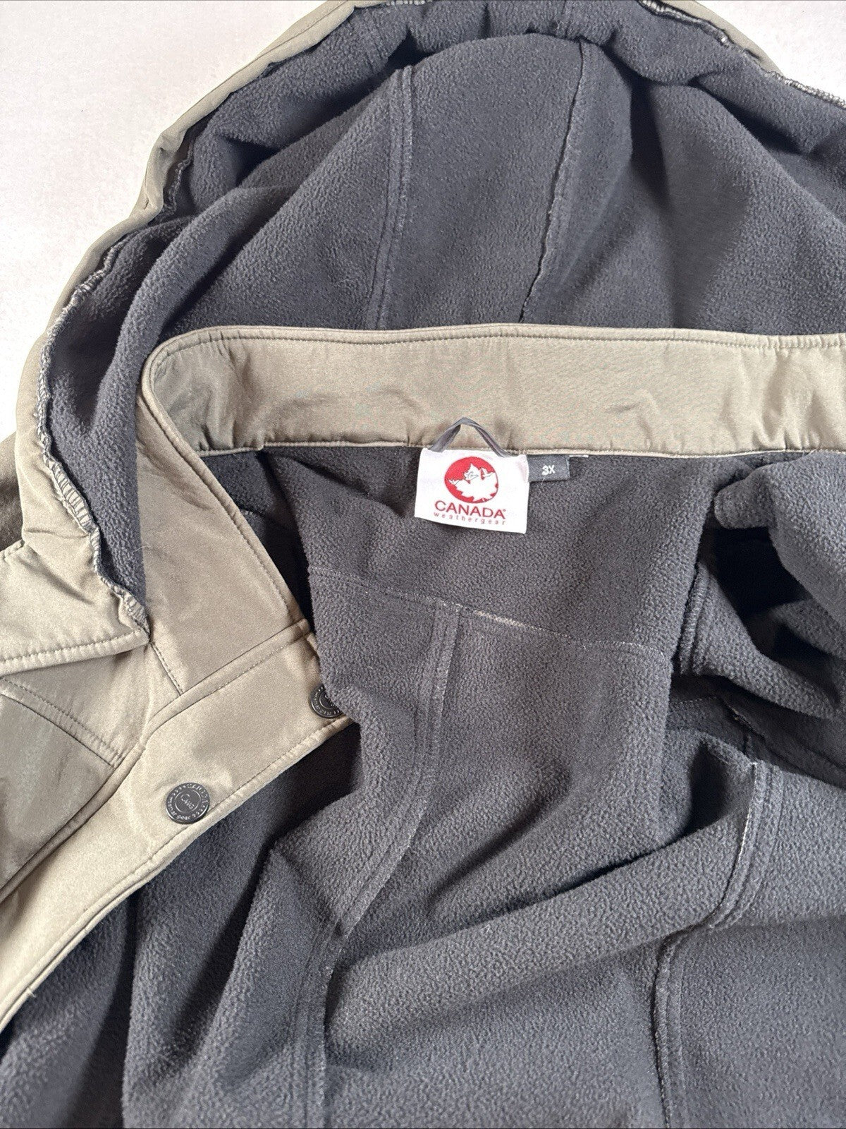 Canada Weatergear Men's Hooded Puffer Jacket Olive Size 3XL Pre Owned