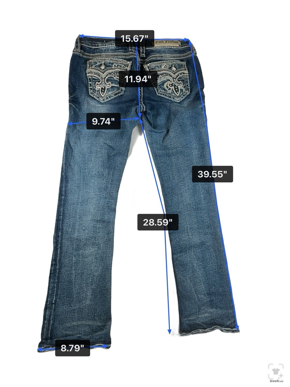 Rock Revival Mens Blue Jeans Size 31 Boot Cut Mid Rise Pre Own