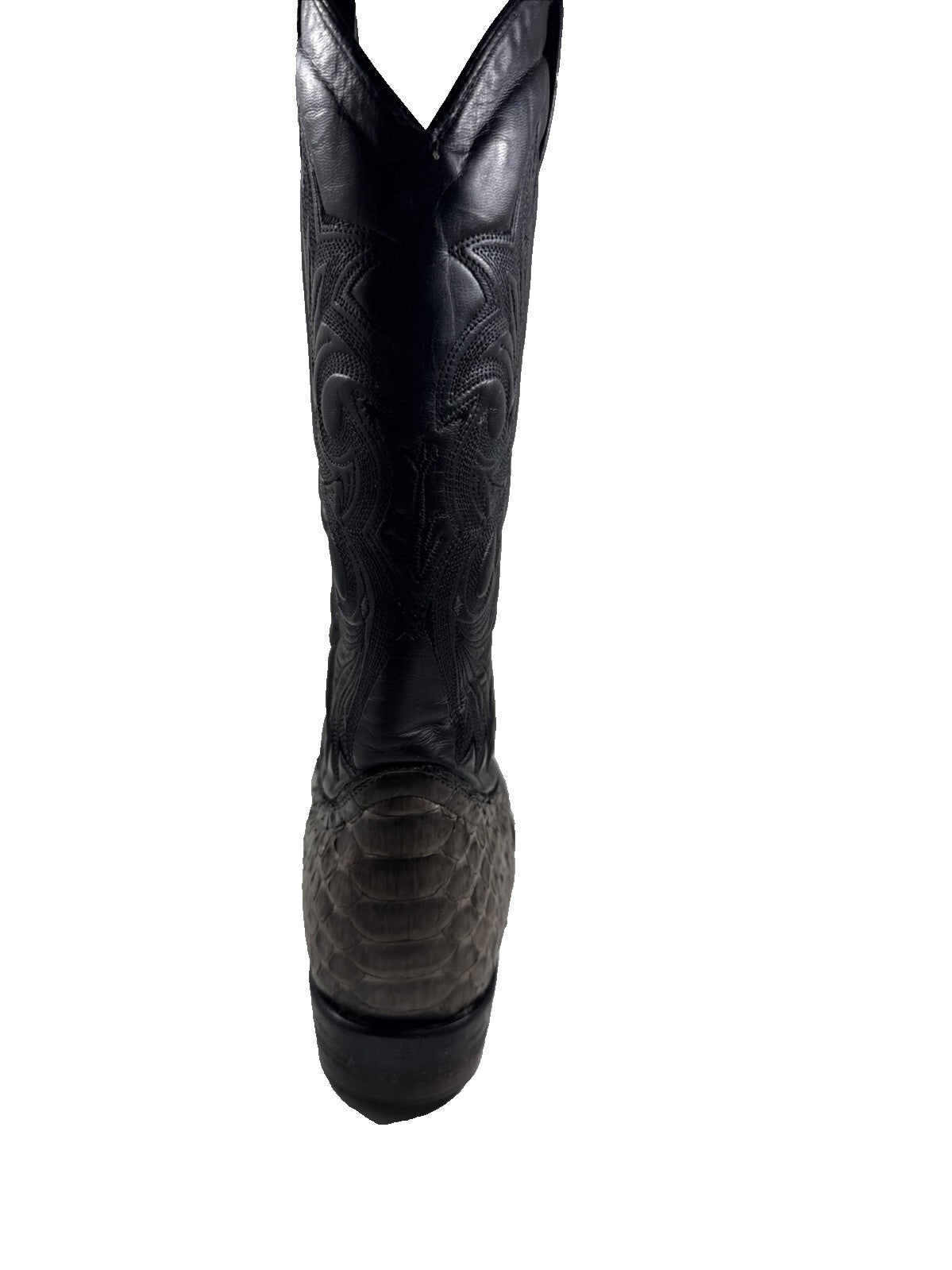 Vintage African Boot Co. White Gray Python Snakeskin Cowboy Boots Men's  SZ 8.5