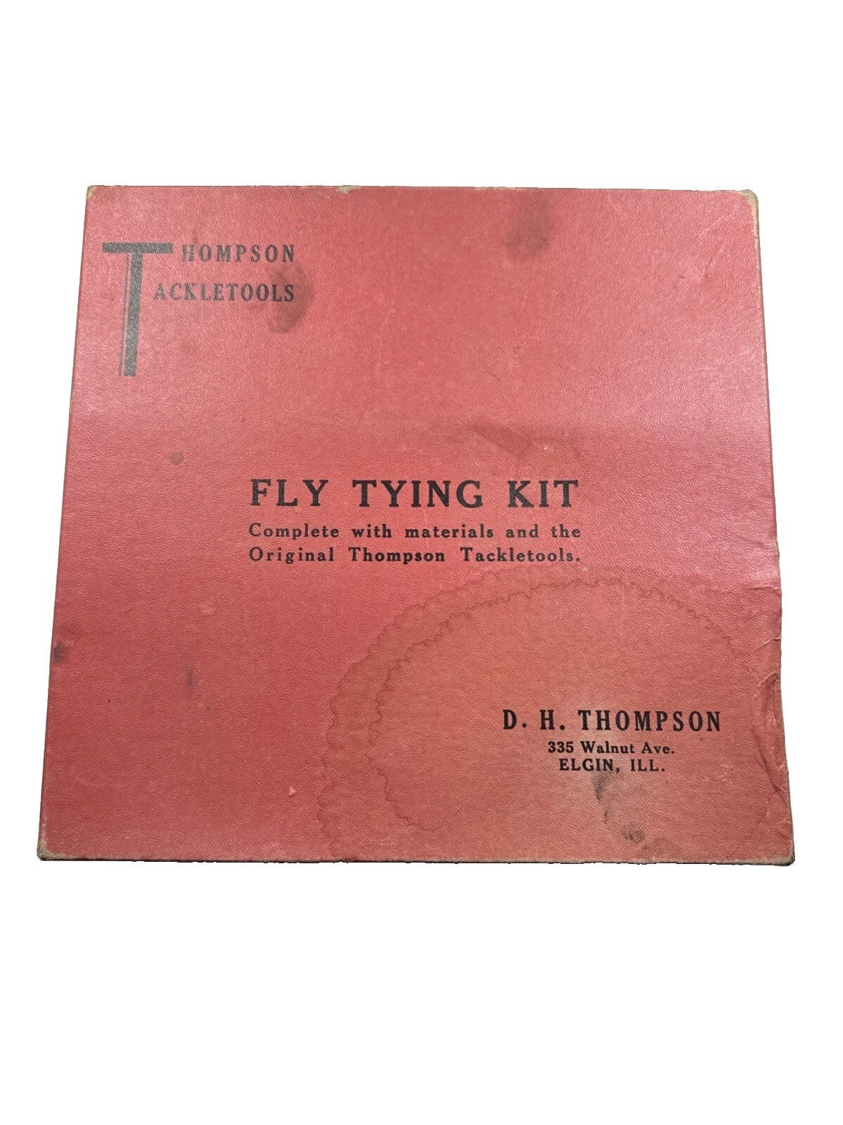 VINTAGE D.H. THOMPSON Fly Tying Kit & Fly Tying Book - Over 30 pcs Pre Owned