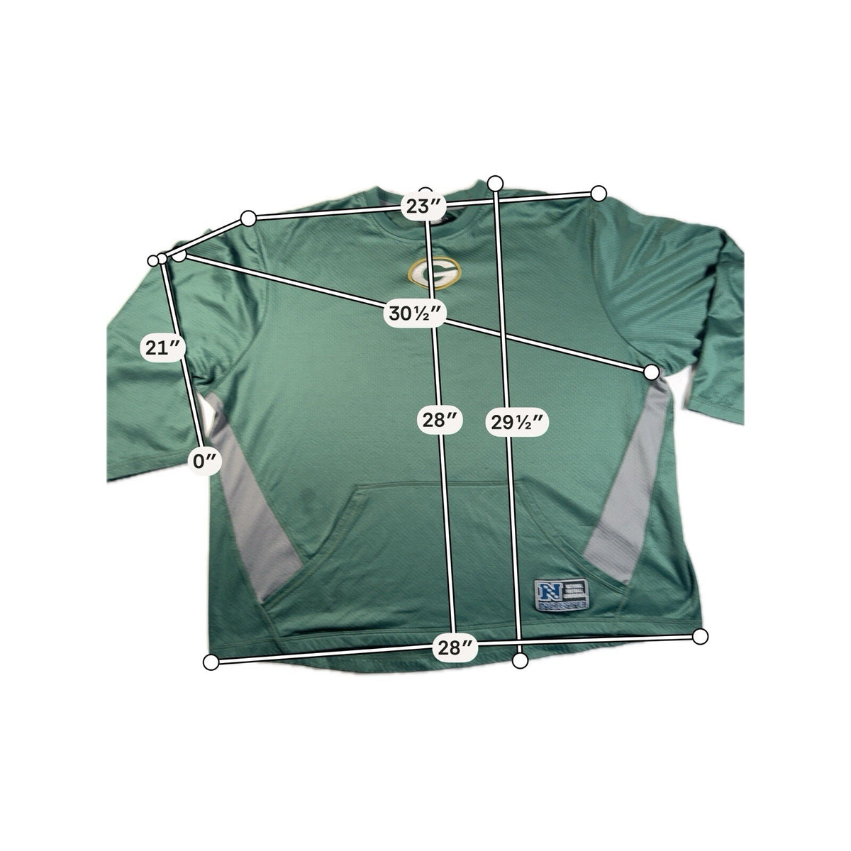 Green Bay Packers Men's Sz XL NFL Pullover Breathable Mesh Long Sleeve Jersey