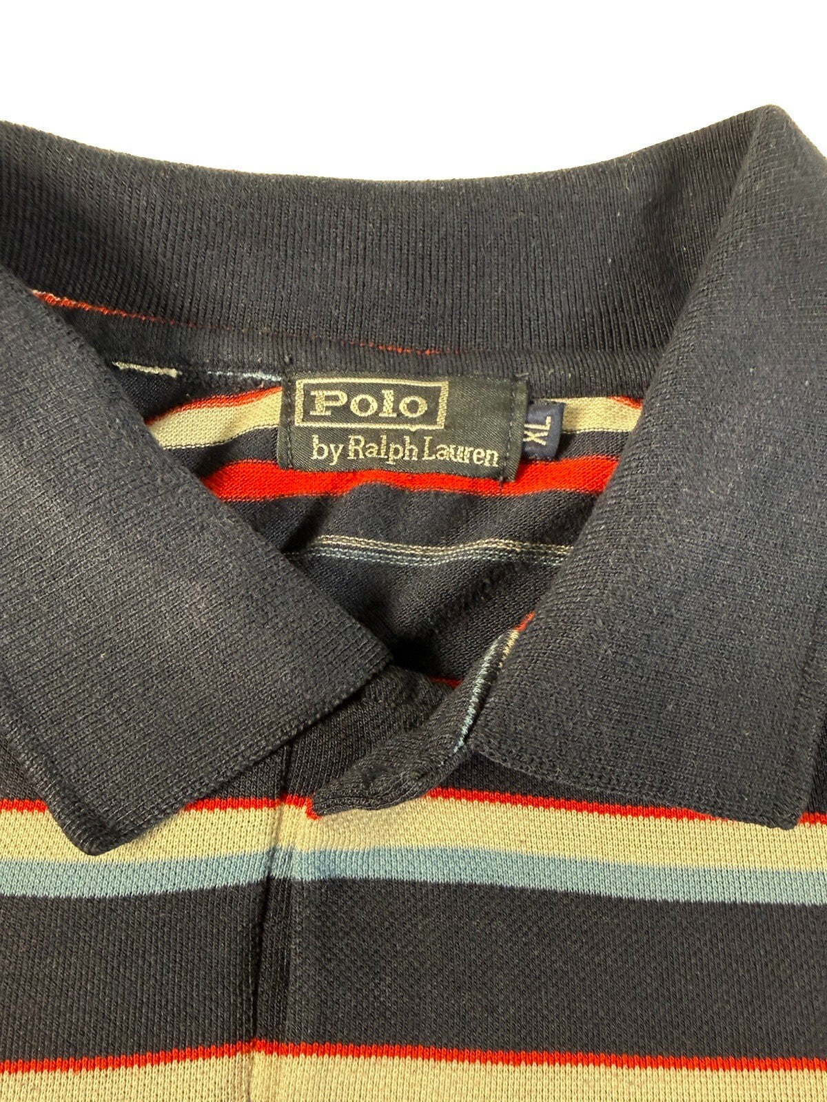 Polo Ralph Lauren Polo Shirt Blue & White Red Striped W/ Pony XL Youth Pre-Owned