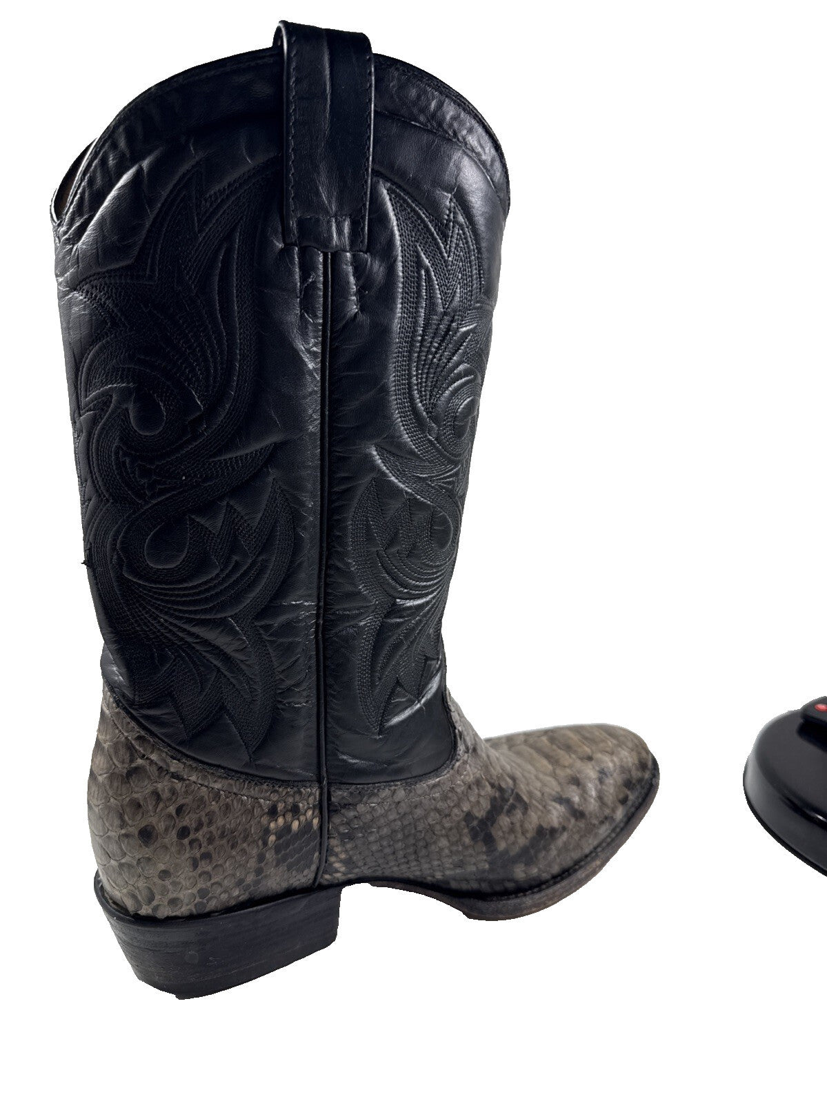Vintage African Boot Co. White Gray Python Snakeskin Cowboy Boots Men's  SZ 8.5