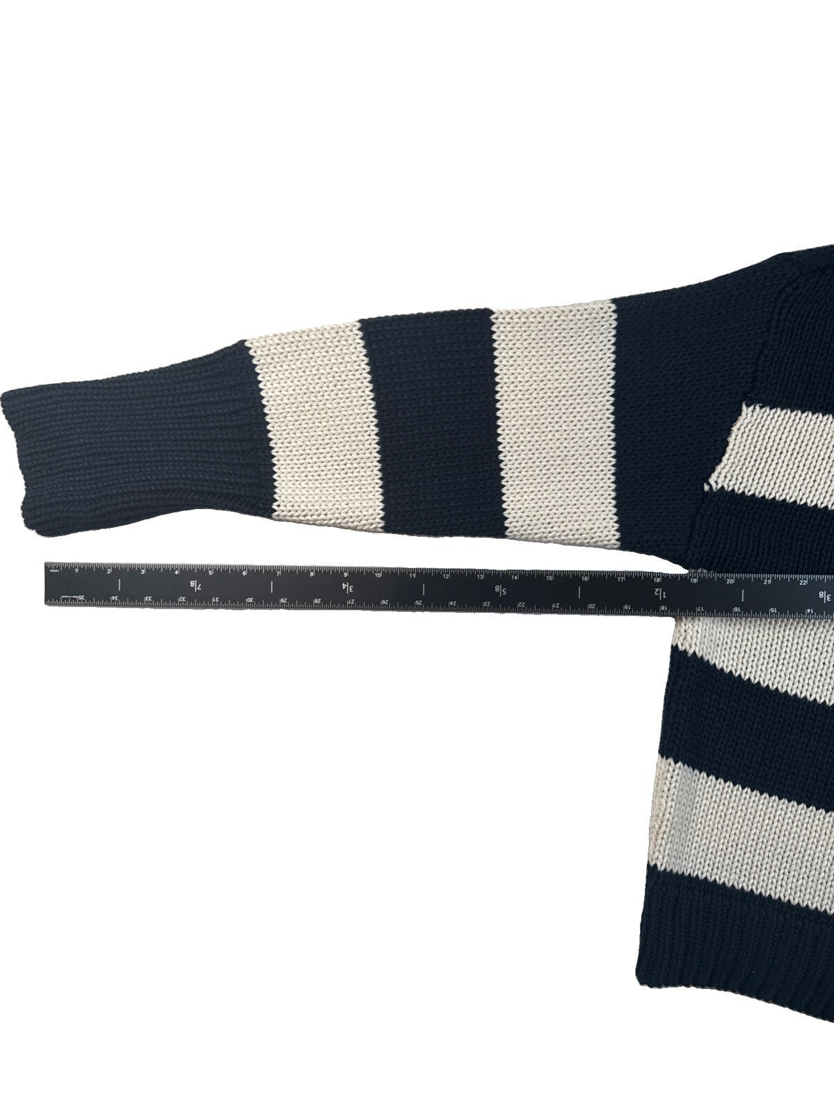 Elie Tahari Women Blue With White Striped Cotton Knit Sweater XL/TG New With Tag