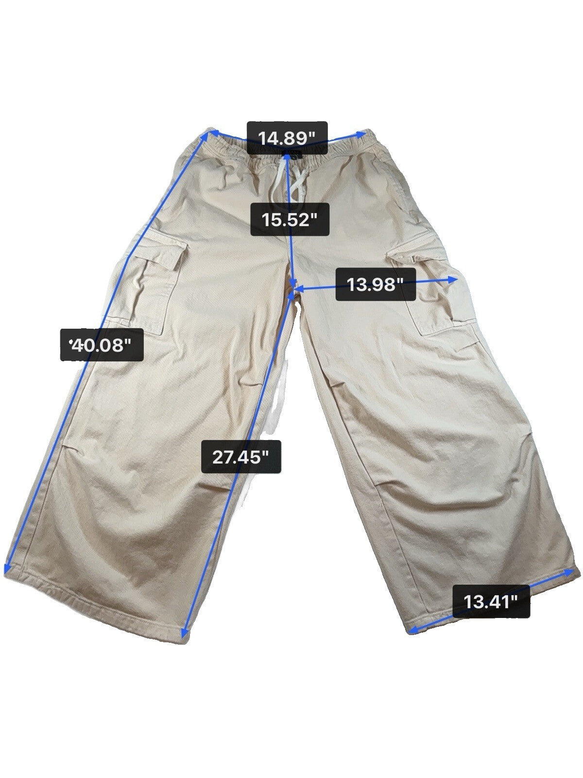 Boohoo Man Cream Cargo Pants Men’s XL Pre Owned