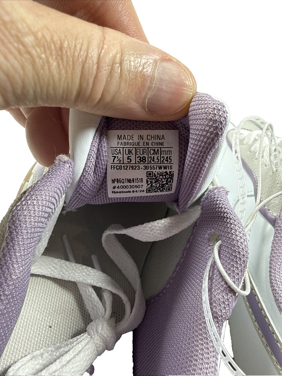 Reebok Sneakers Women's White/Violet Size 7.5 NWT