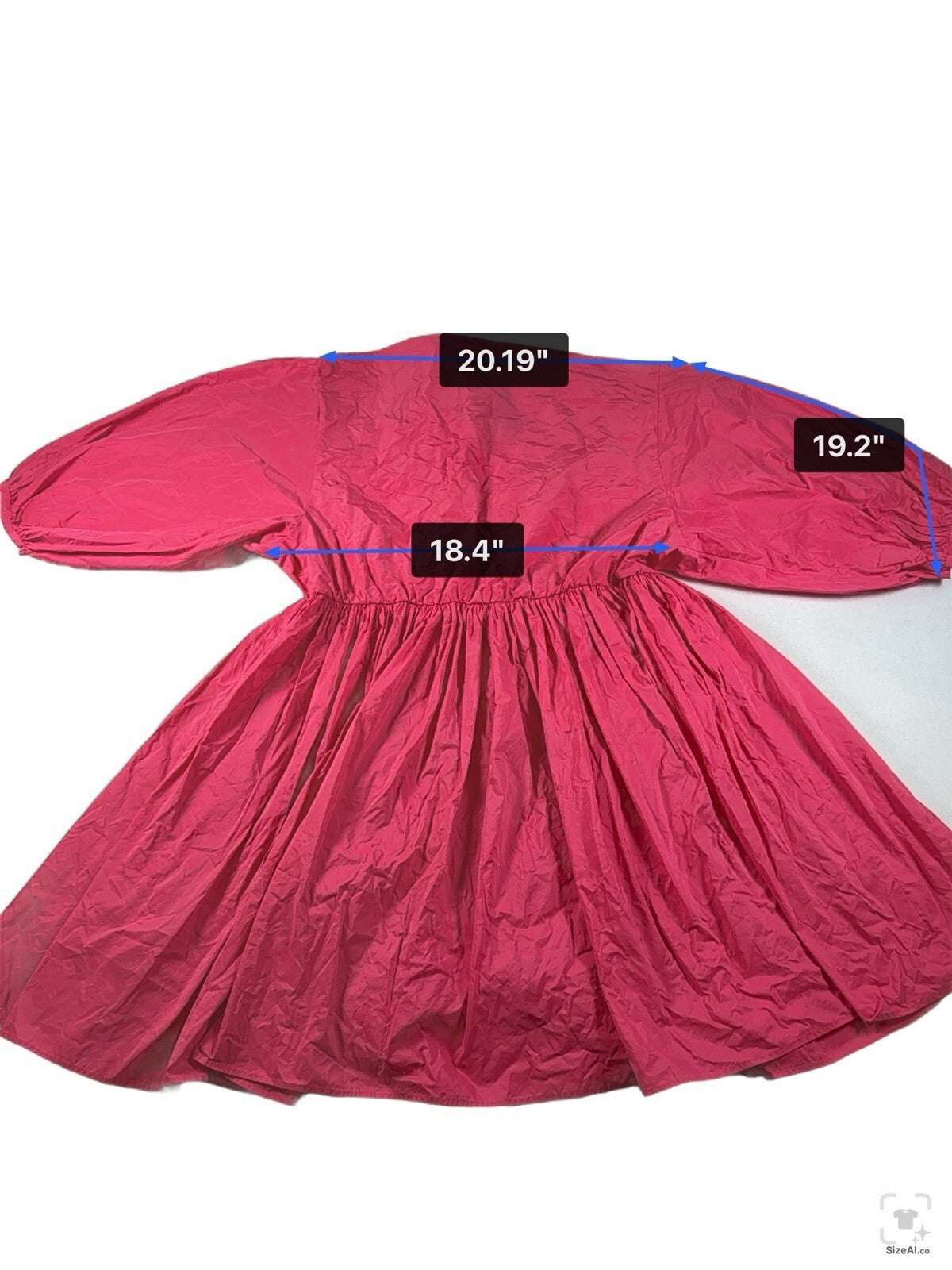 H&M Show Stopping V-Neck Dress With Puffy Arms Size Large Pre Owned