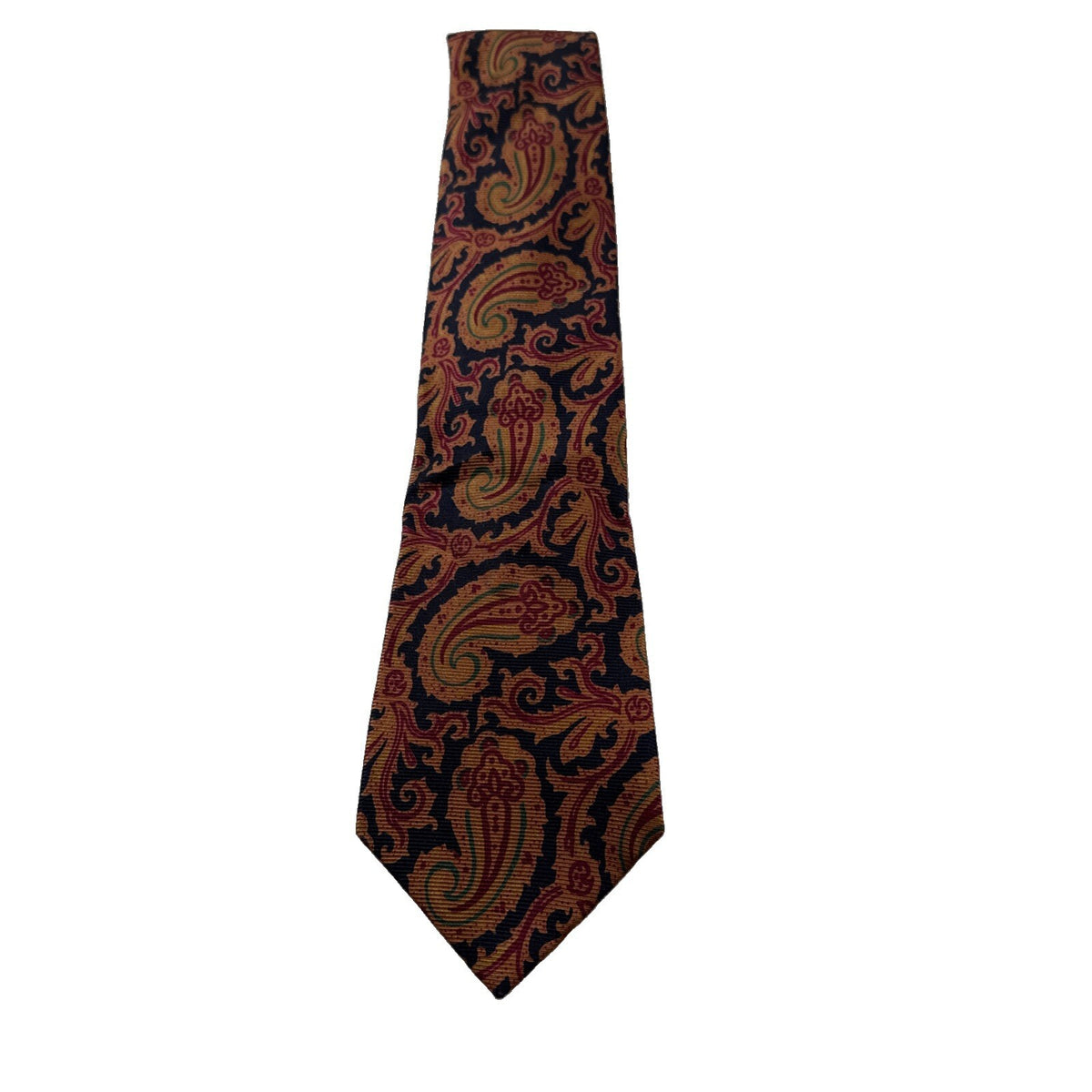 Burberry Men’s Silk Tie British Burberry Old Money Tie Burgundy/Gold Pre Owned