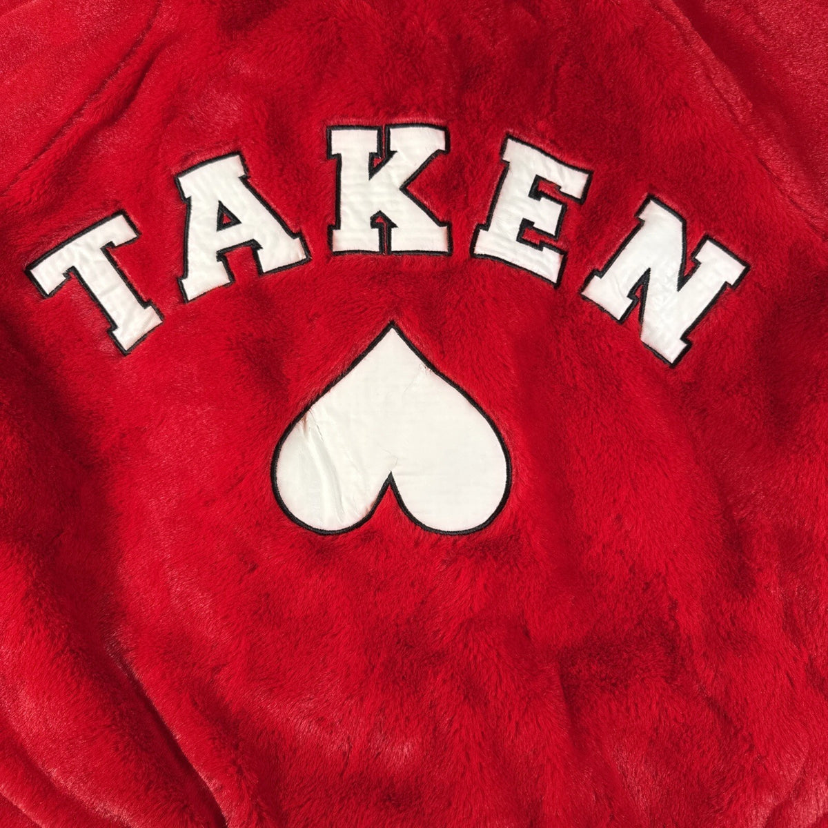 Forever 21 Faux Fur Bomber Jacket Full Zip Women's Red - Size L Pre Owned