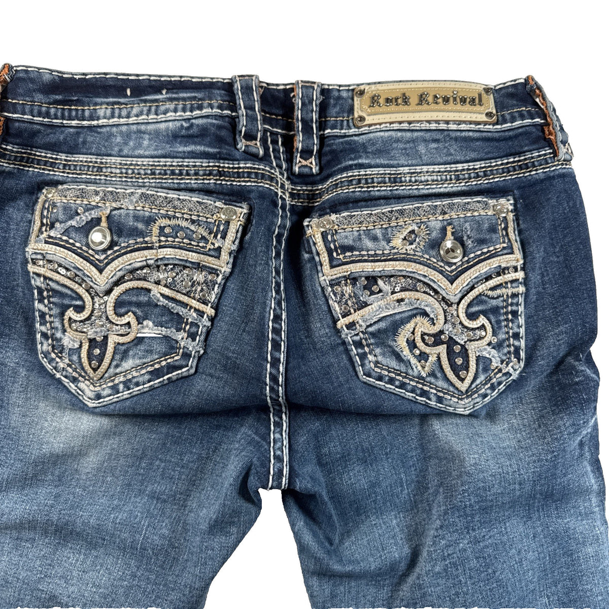 Rock Revival Mens Blue Jeans Size 31 Boot Cut Mid Rise Pre Own