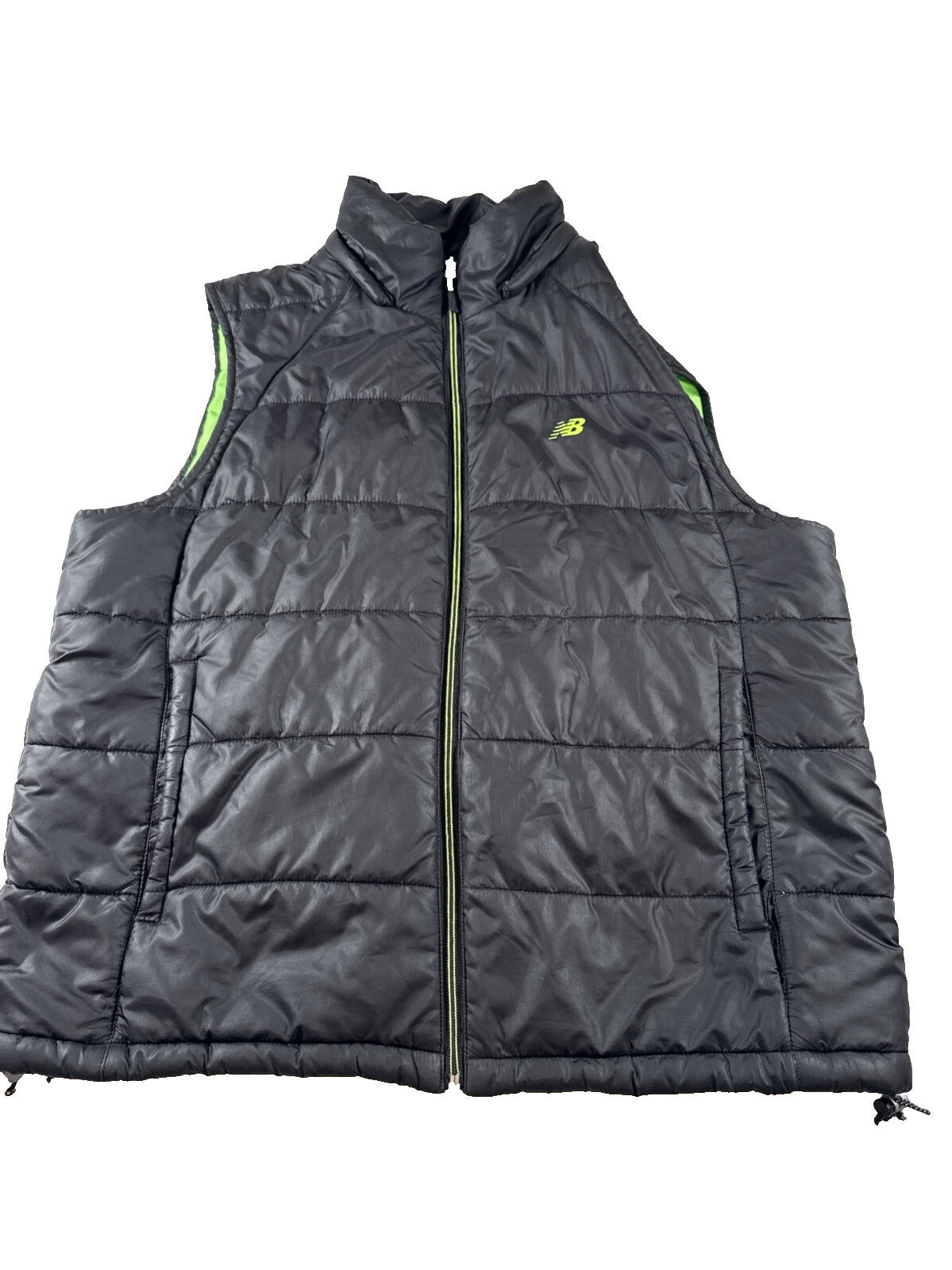 New Balance Puffer Vest Men Size L Black Pre Owned No Hoodie