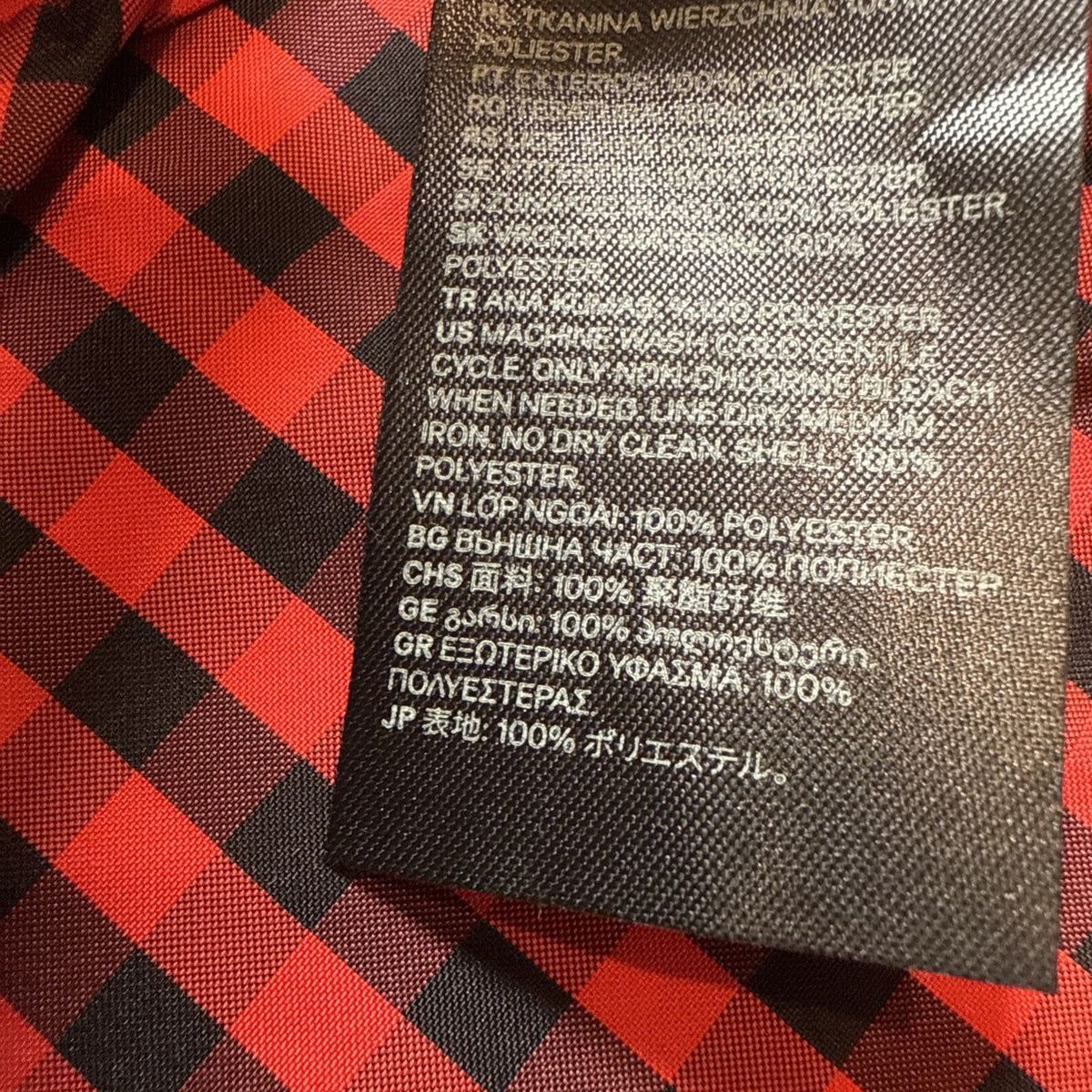 H&M Black & Red Gingham Button Front Ruffle Neck Dress Size Large Pre Owned