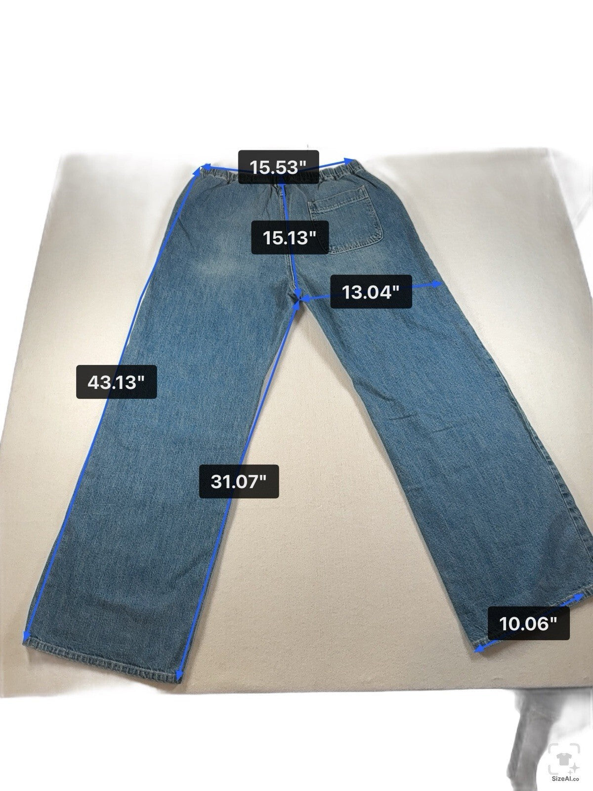 Zara Womens Wide Leg Denim Pullon Jean Pants HIppie Boho Size US 12 Pre Owned