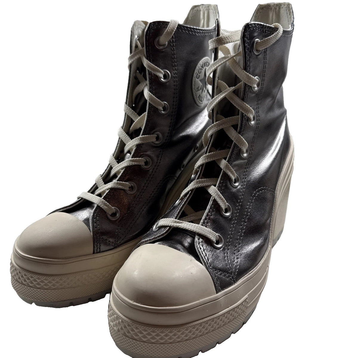 Converse Women’s Chuck 70 De Luxe Heel Metallic Hi Platform, Size 9  Pre Owned