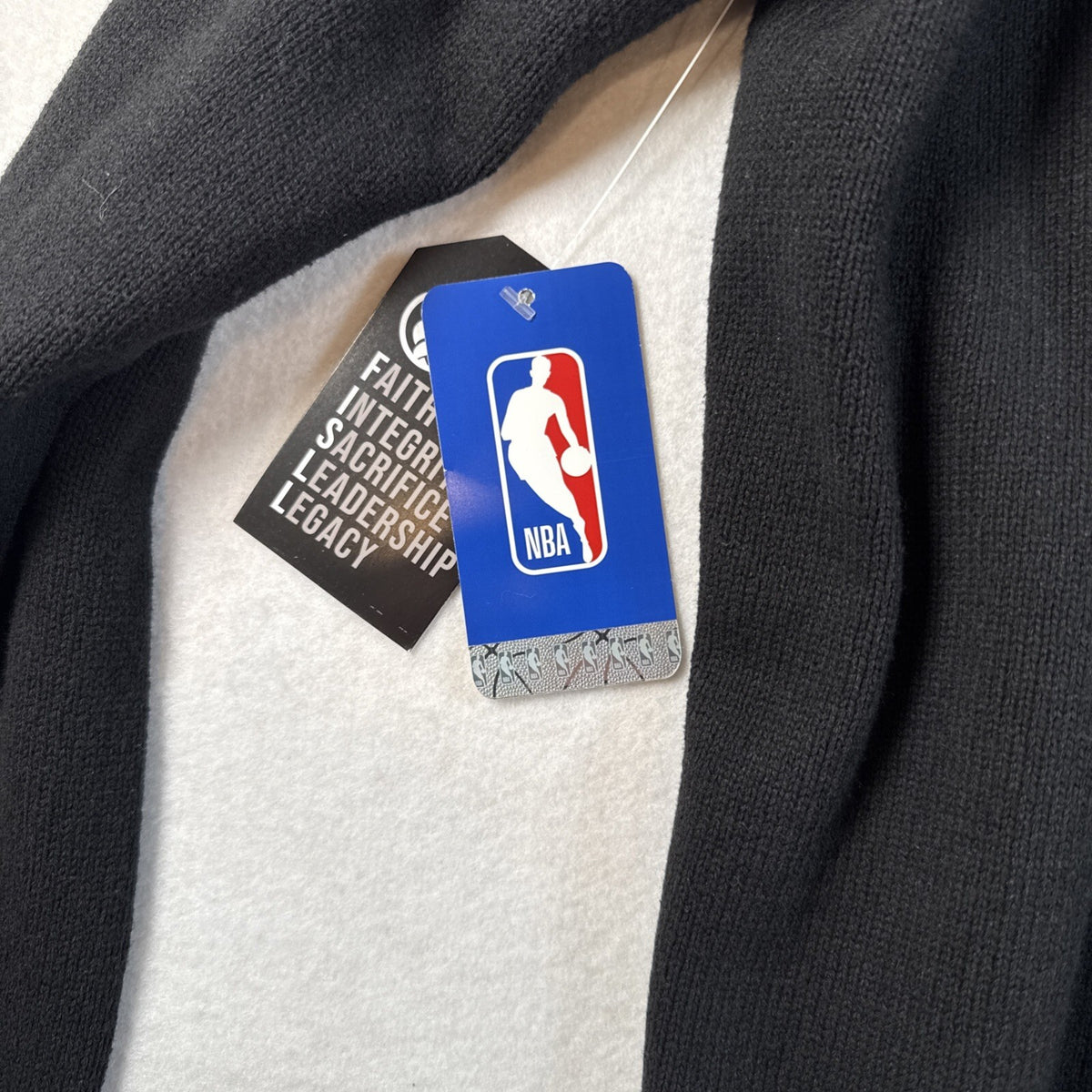 FISLL Mens NBA ROCKETS  Pull Over Sweater Black Knit Hoodie Size L New With Tag