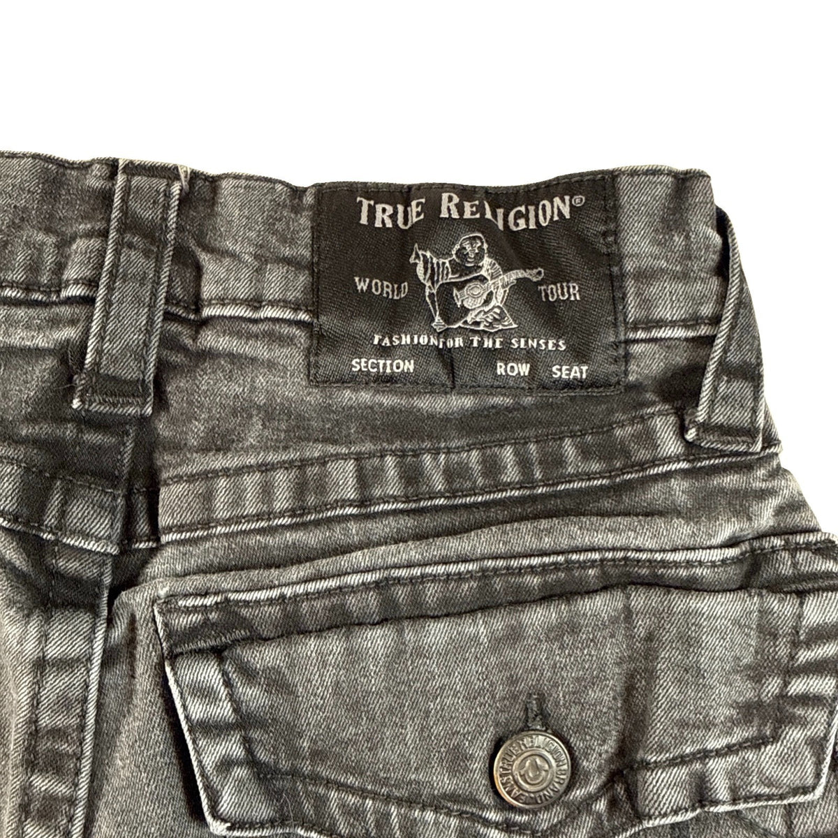 True Religion Rocco Womens Black Jeans World Tour Relaxed Skinny Sz 28 Pre Owned