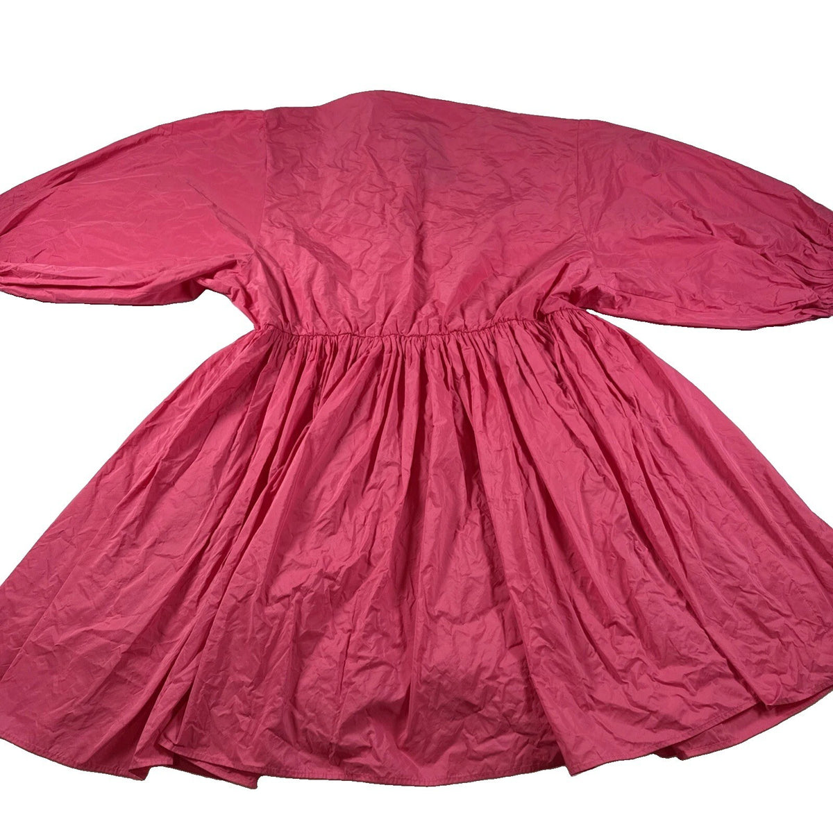 H&M Show Stopping V-Neck Dress With Puffy Arms Size Large Pre Owned