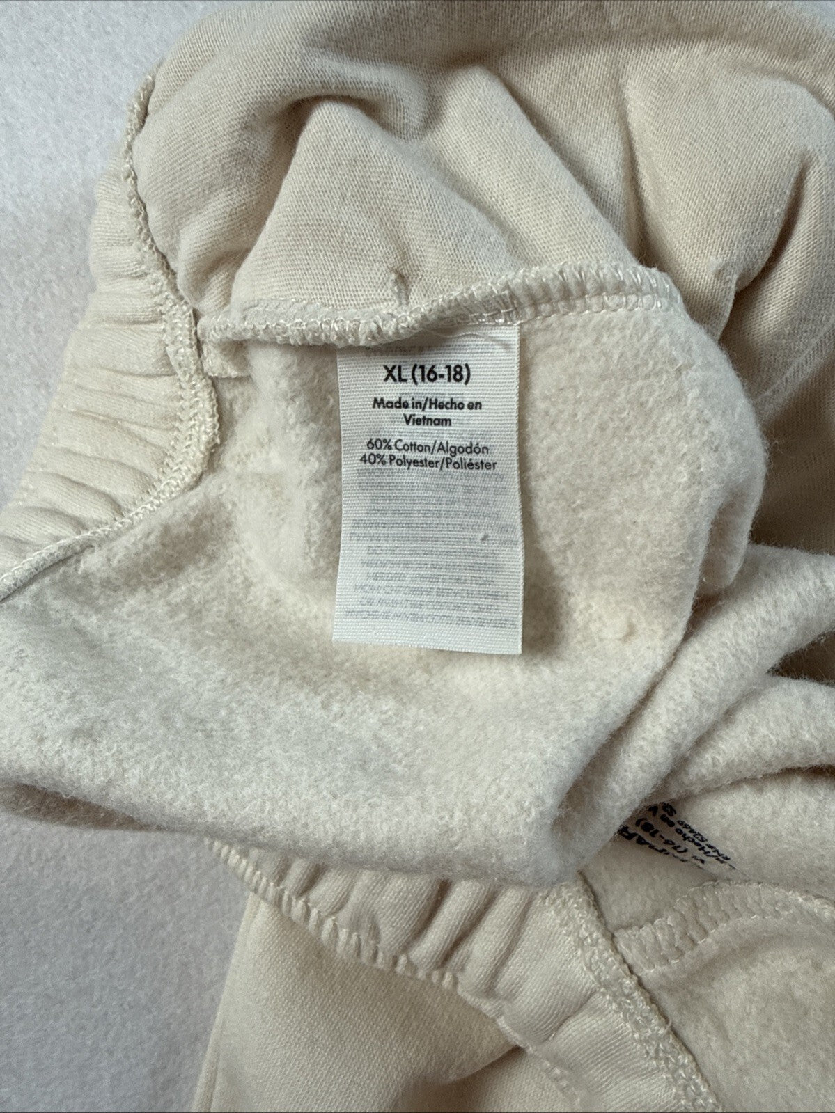 No Bound  Womens XL Beige Fleece Wide Leg Casual Drawstring Pockets Pre Owned