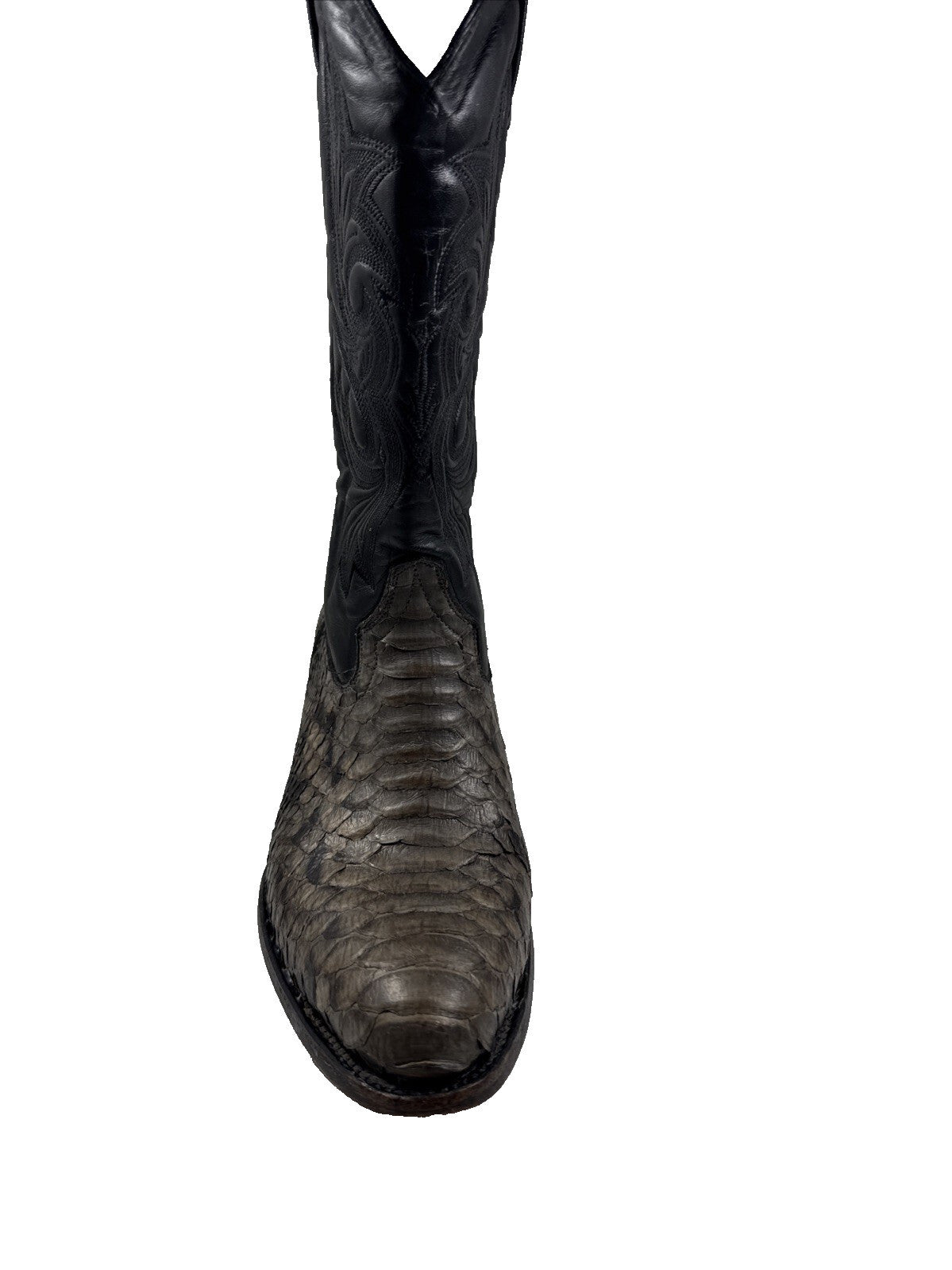 Vintage African Boot Co. White Gray Python Snakeskin Cowboy Boots Men's  SZ 8.5