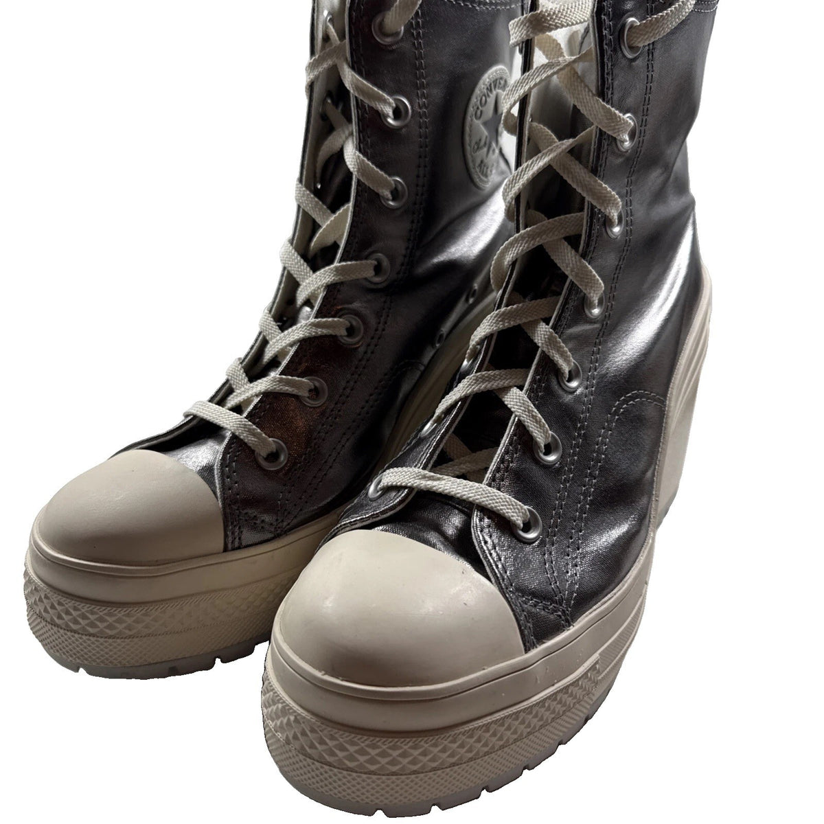 Converse Women’s Chuck 70 De Luxe Heel Metallic Hi Platform, Size 9  Pre Owned