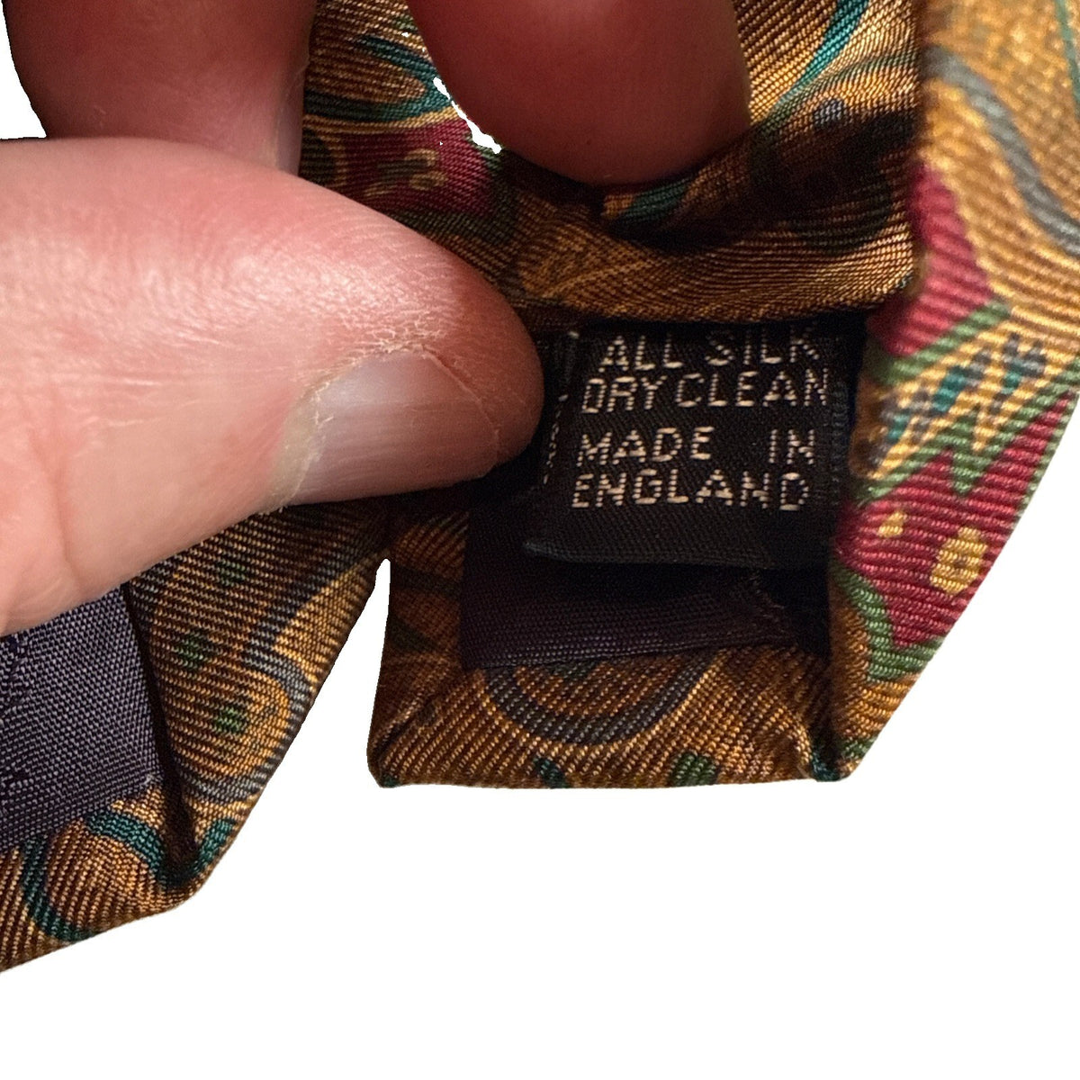 Burberry Men’s Silk Tie British Burberry Old Money Tie Burgundy/Gold Pre Owned