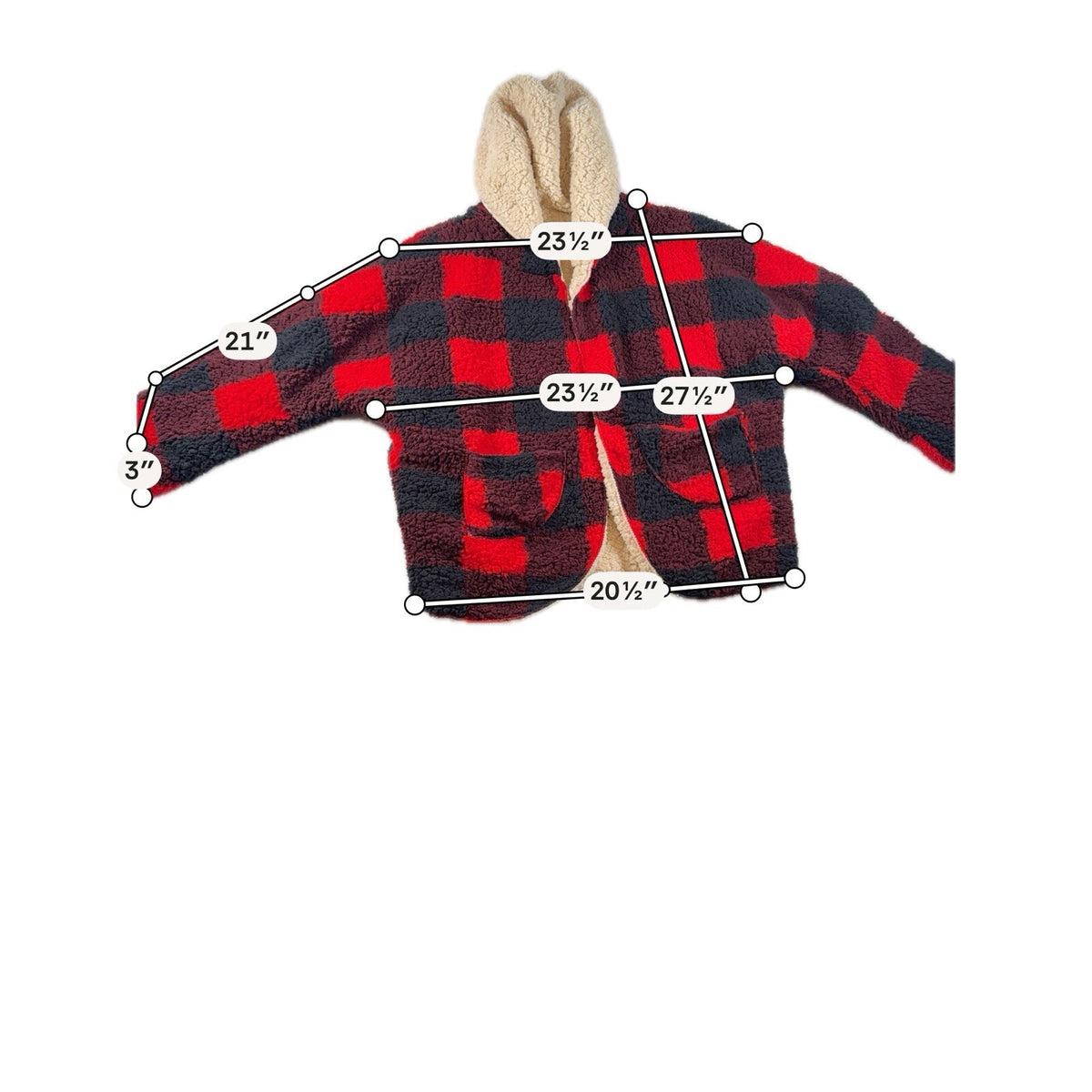 SweetRain Fleece Hooded Jacket Plaid Sz S Pre Owned Very Clean