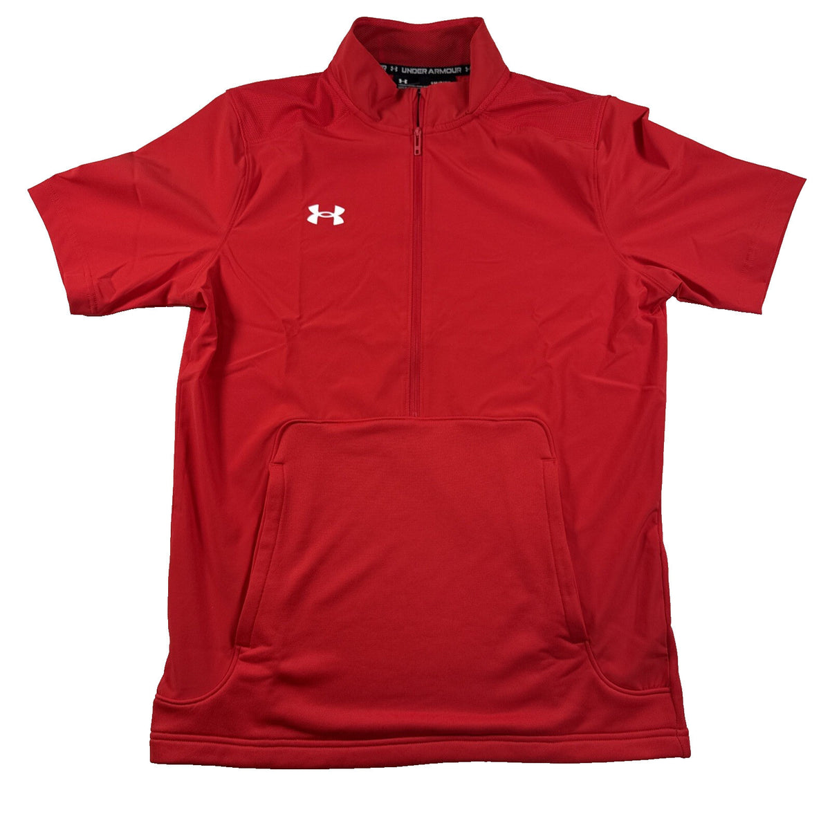 Under Armour Men’s Motivate Short Sleeve Red 1/2 Zip Pullover New With Tags