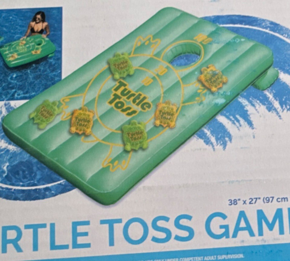 Swimline Turtle Water Toy 36" x 27" Green Vinyl for Ages 8-11