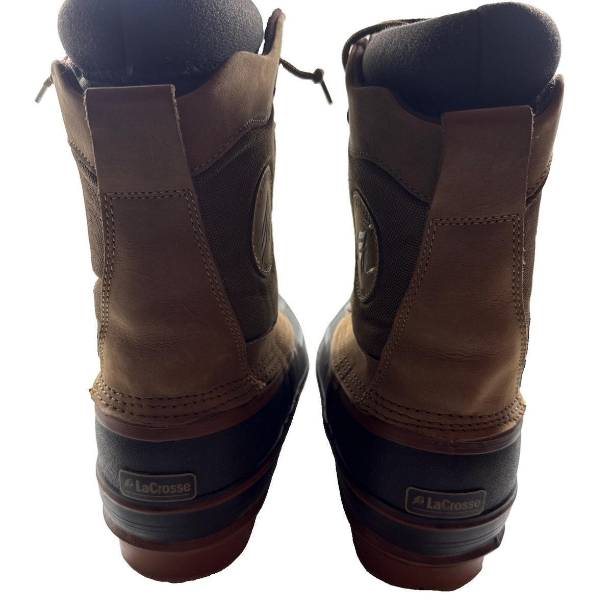 LaCrosse Ice King Snow Boots Mens Sz-9 Brown Leather Rubber Insulated Pre Owned