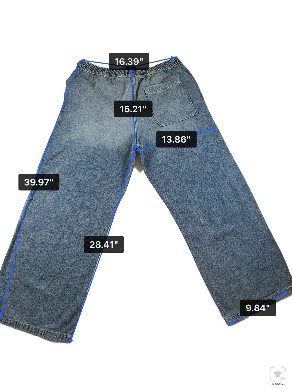 H&M Women's Wide-Leg Denim Jeans Size LDrawstring Waist Streetwear Pre Owned