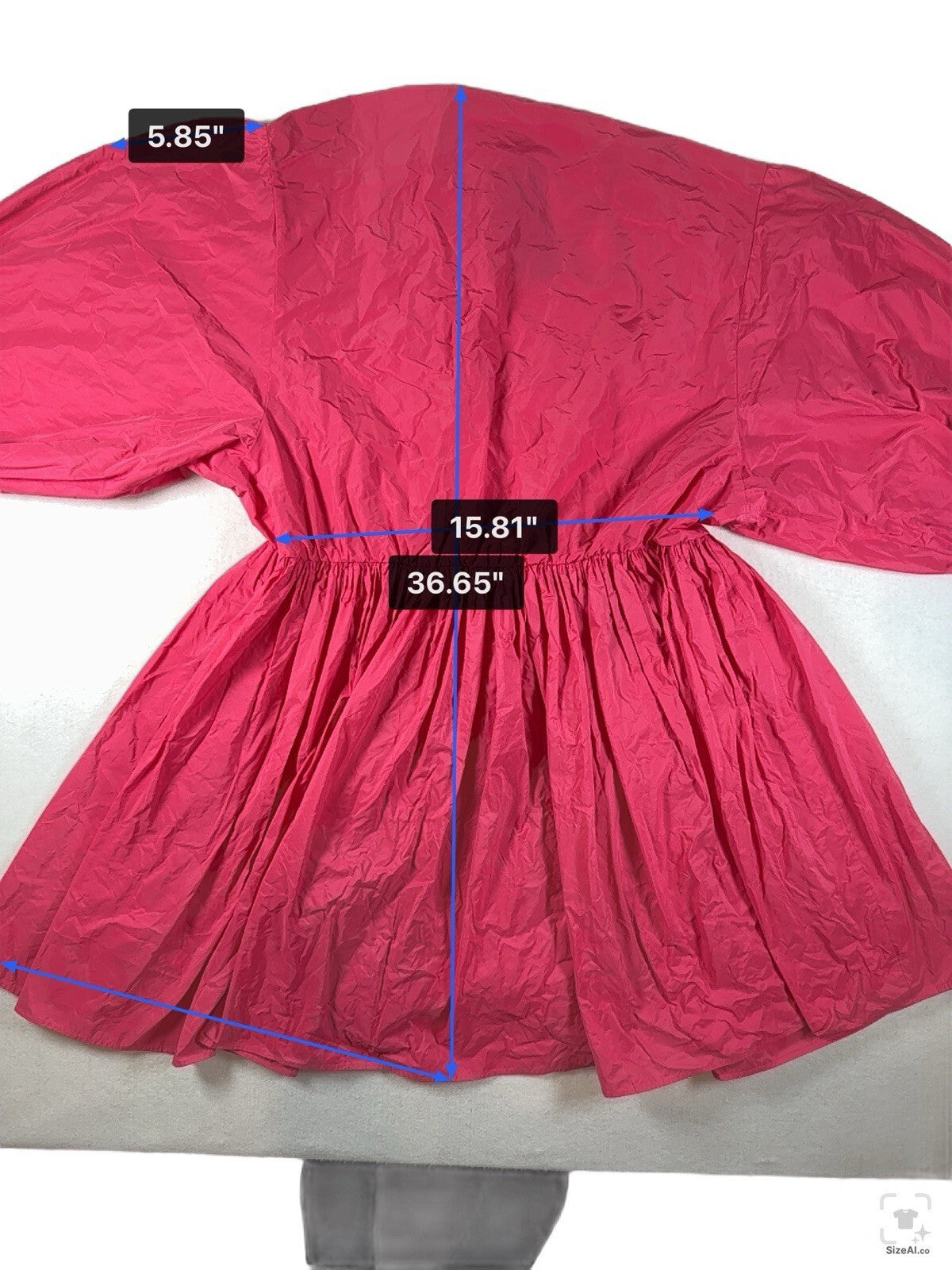 H&M Show Stopping V-Neck Dress With Puffy Arms Size Large Pre Owned