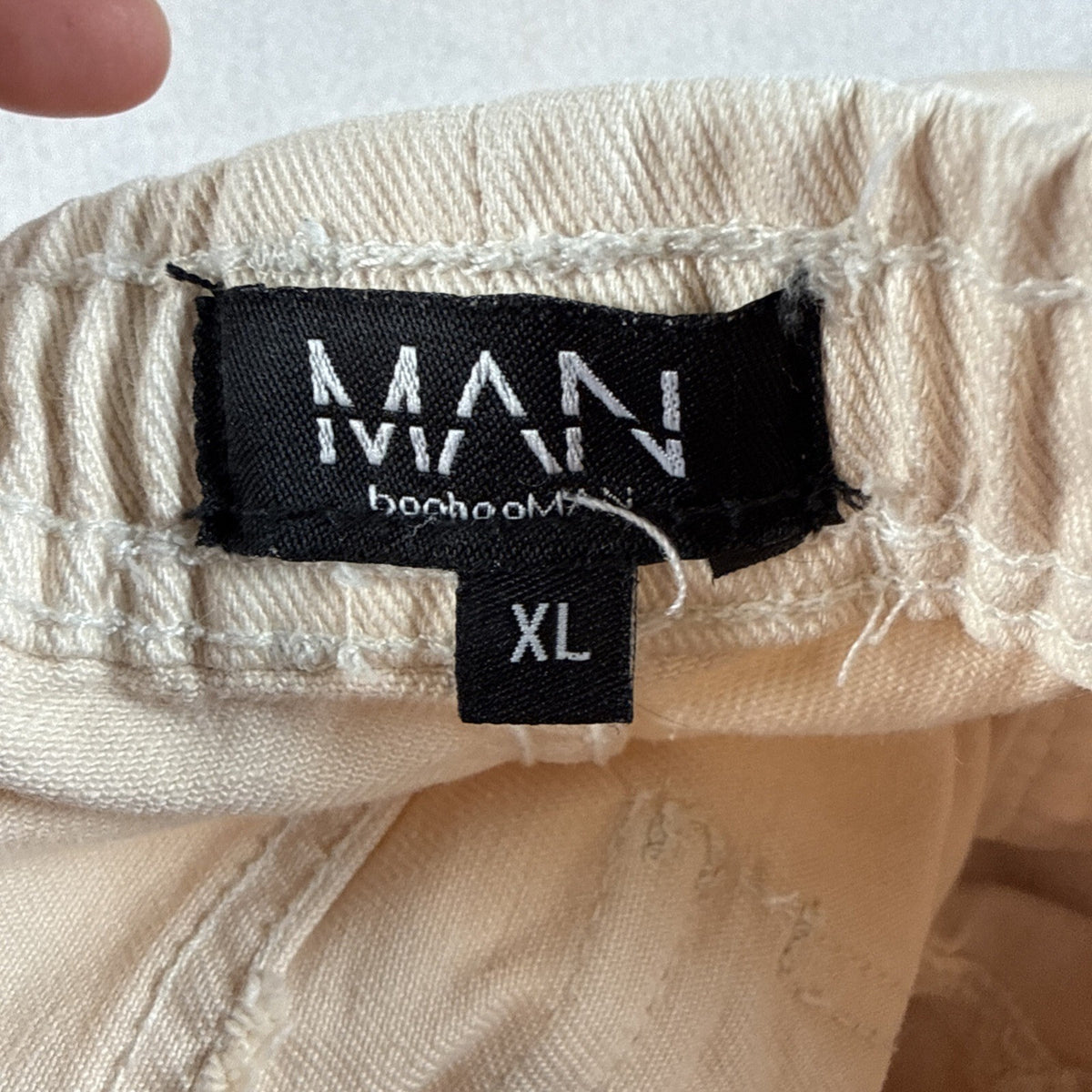 Boohoo Man Cream Cargo Pants Men’s XL Pre Owned