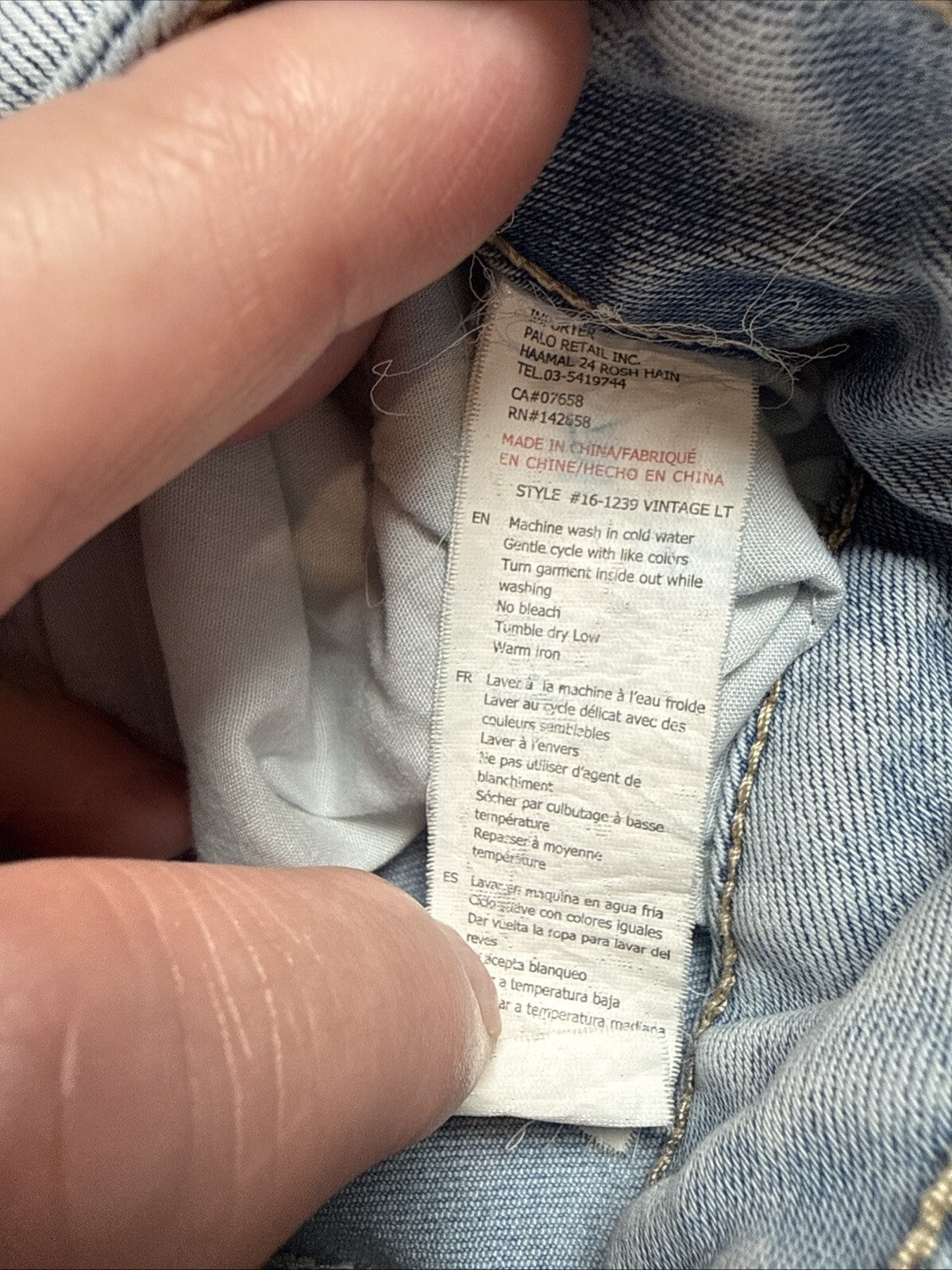Refuge Women’s Light Wash Blue Denim Cargo Pocket Jeans Size 11 Pre Owned