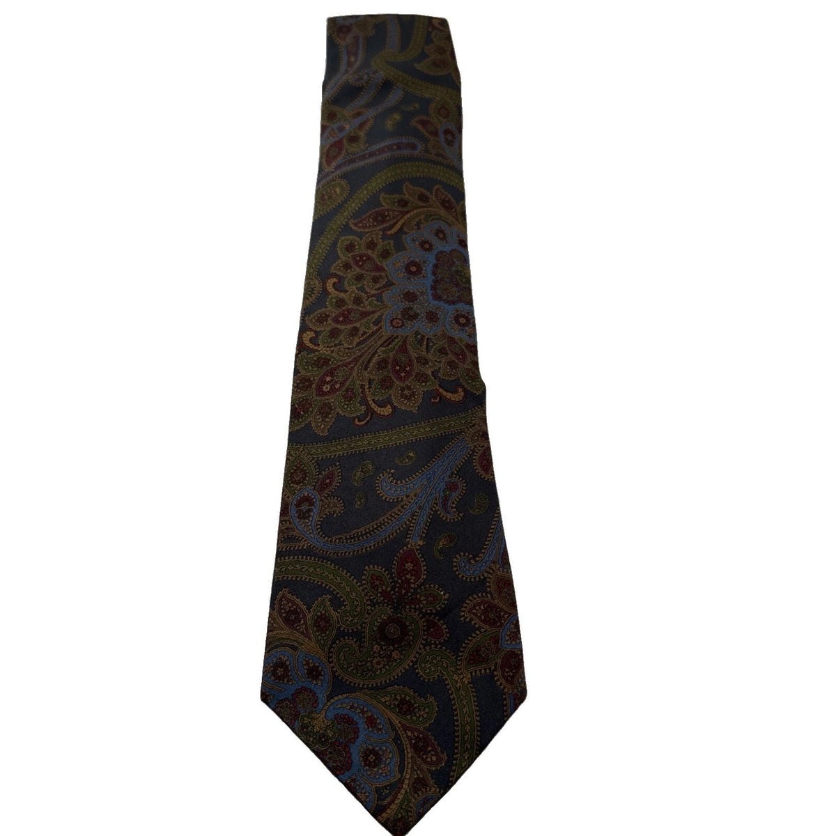 Burberry Men’s Silk Tie British Burberry Old Money Tie Green /Gold Pre Owned