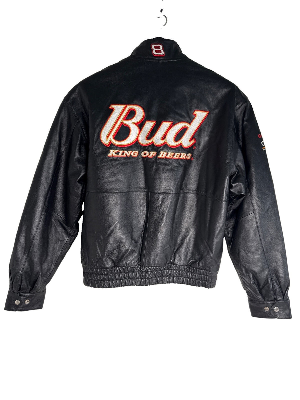 Chase Authentic Dale Earnhardt Bud King Of Beers NASCAR Jacket Black M Pre Owned